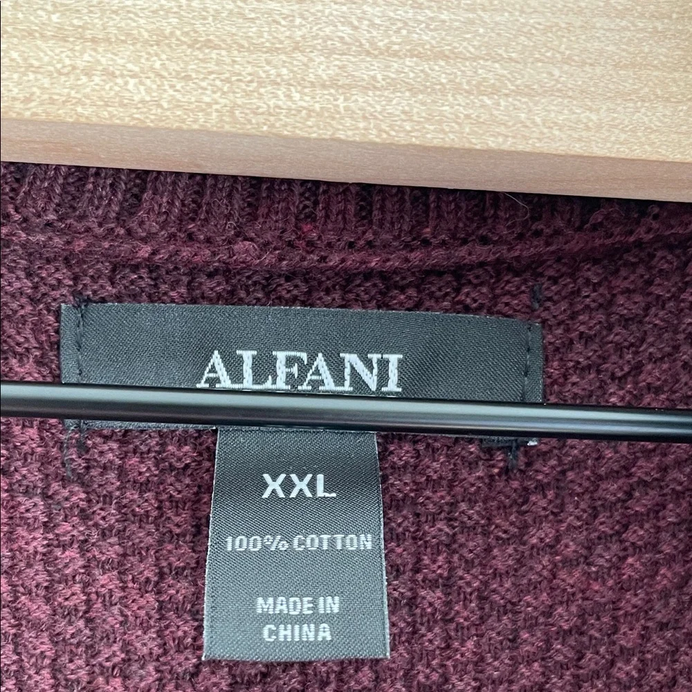 Alfani Mens Quarter-Zip Sweaters, Red Plum, Size XXL NWT